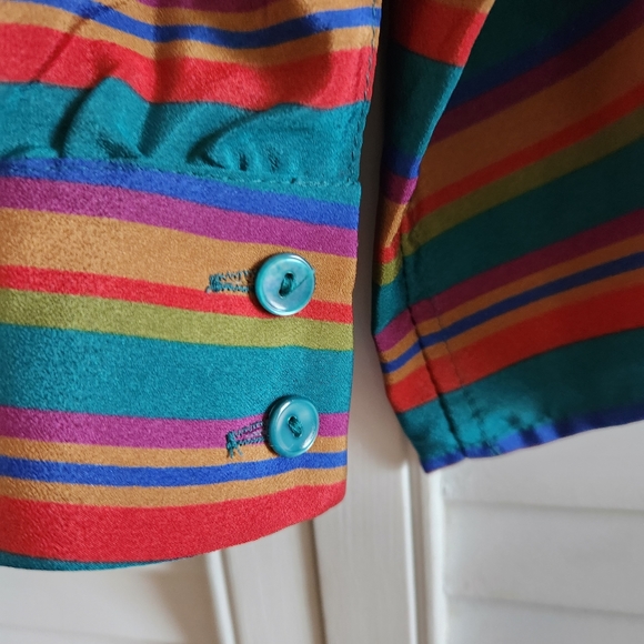 Vintage Liz Claiborne Boat Neck Striped Blouse and Skirt Set - Picture 15 of 16